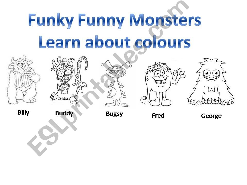 Funky Funny Monsters Colours powerpoint