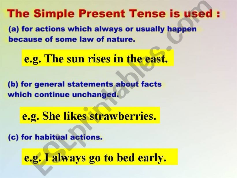 Simple Present Tense powerpoint