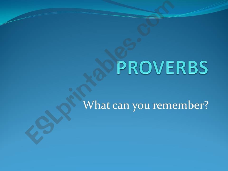 Proverbs powerpoint