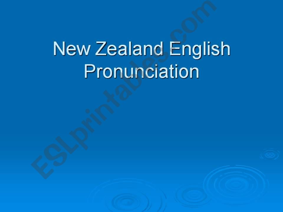 New Zealand English Pronunciation