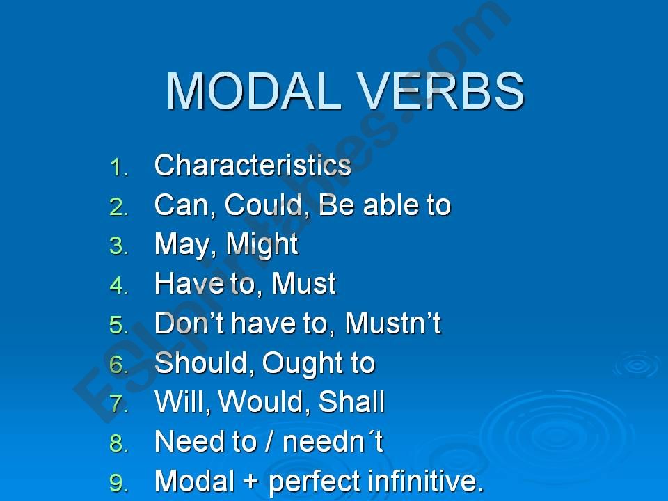 Modal Verbs Rephrasing powerpoint