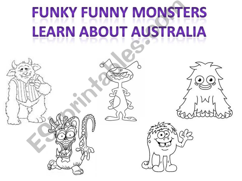 Funky Funny Monsters learn about Australia