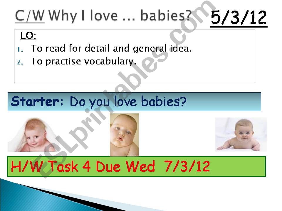 Why I love fat babies? part 1(3)  Reading activities