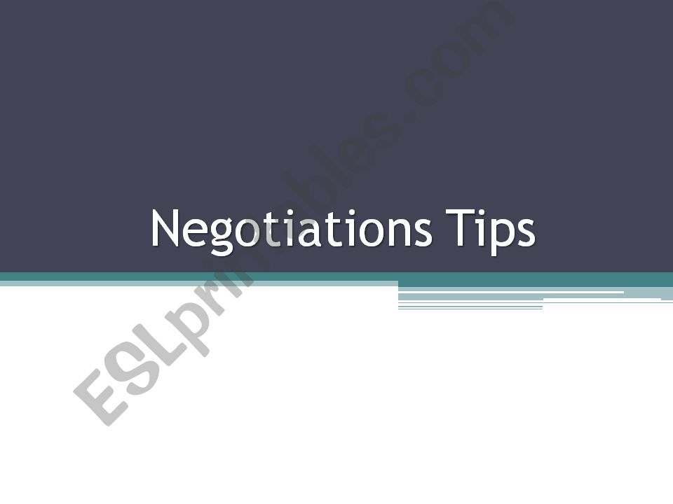 Negotiations Tips powerpoint