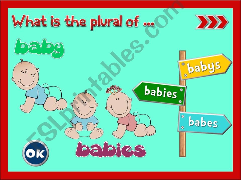 Plural of nouns - GAME (2) powerpoint