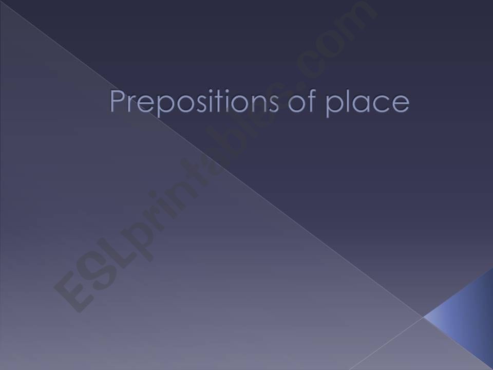 prepositions of place powerpoint