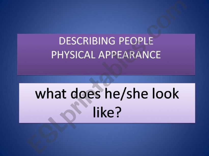 describing people powerpoint