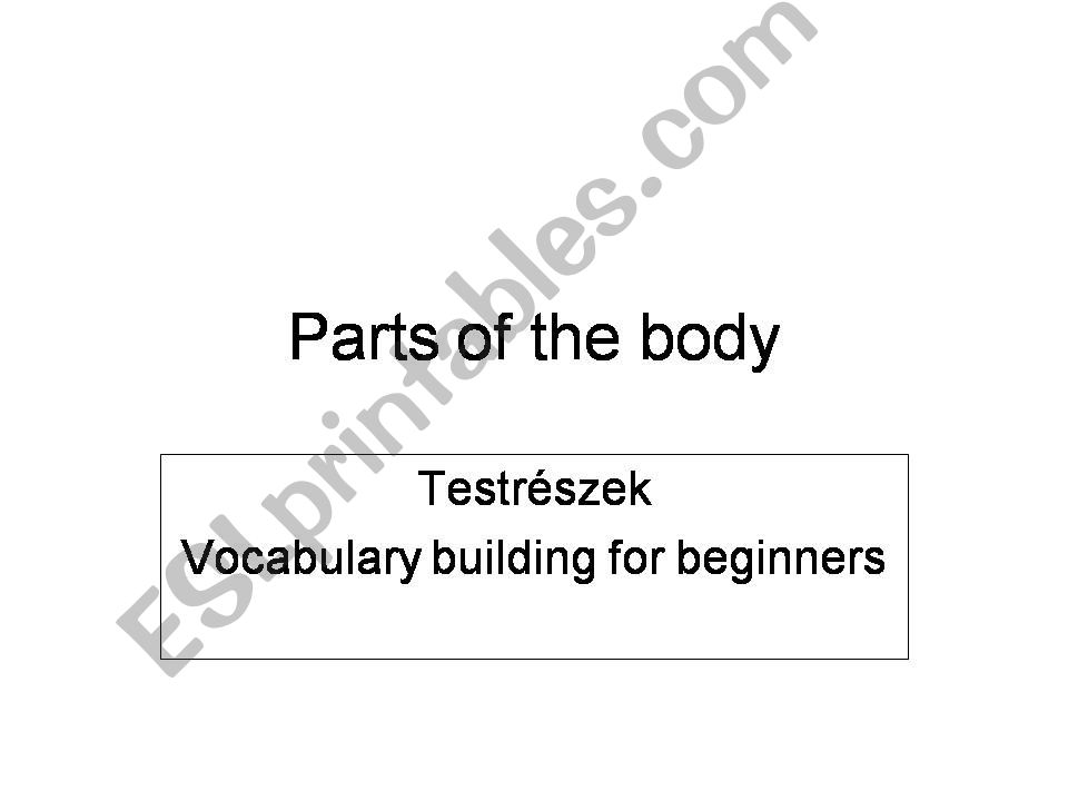 Parts of the body powerpoint