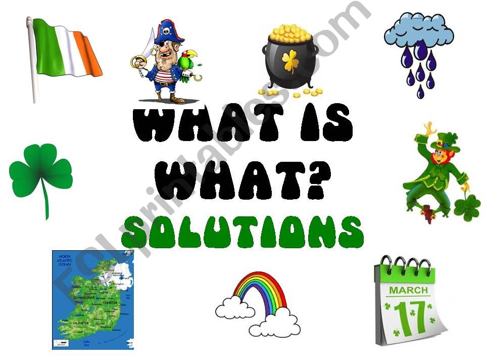 St. Patricks Day Vocabulary: What is what? 