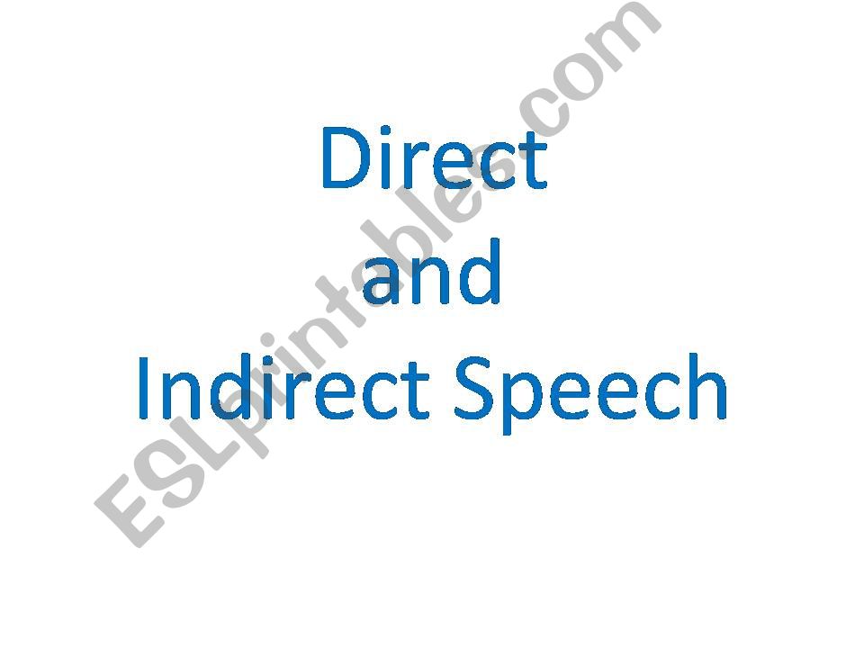 DIrect & Indirect Speech powerpoint