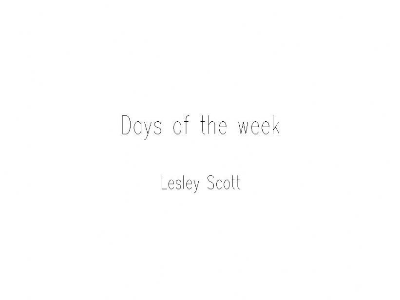 days of the week powerpoint
