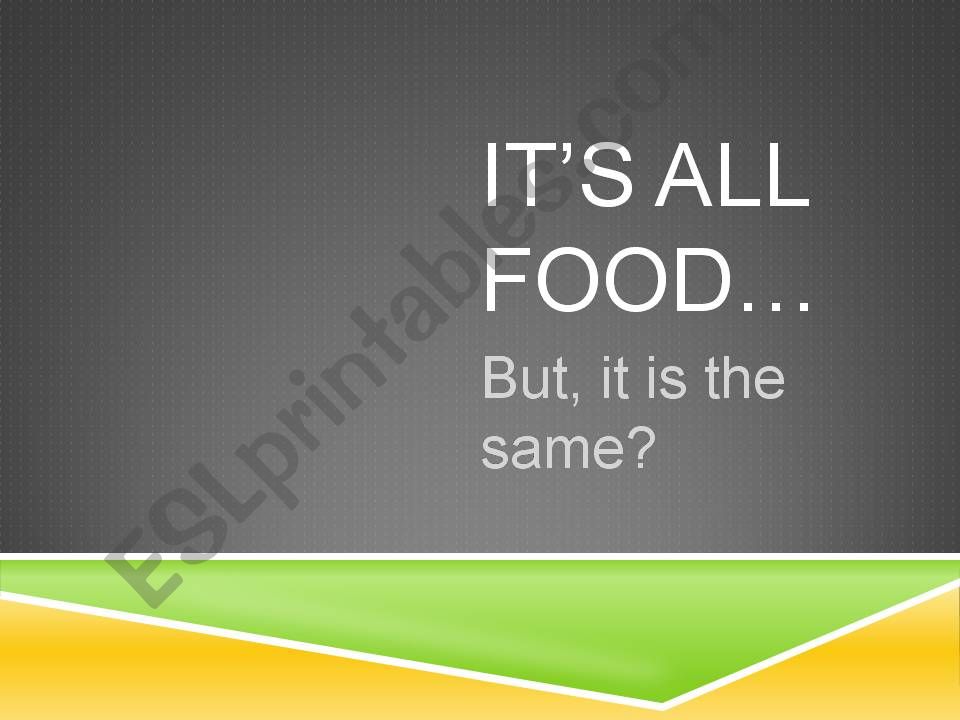 Its all food (adjectives to describe food)