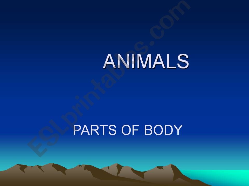 Animals- Parts of body powerpoint