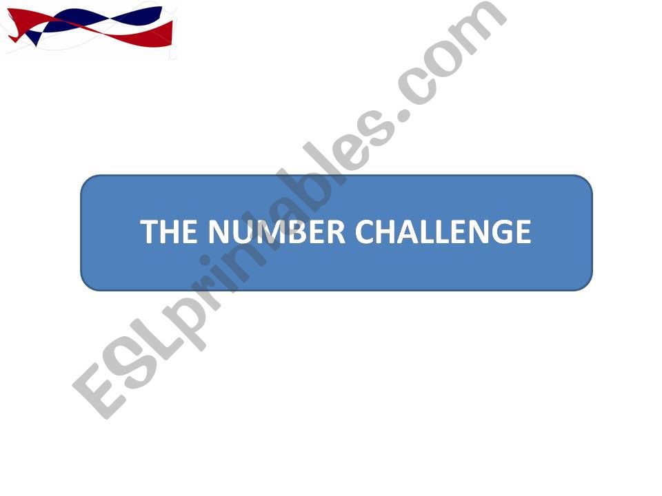 THE NUMBER CHALLENGE powerpoint