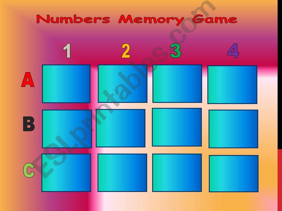 Numbers Memory numbers powerpoint