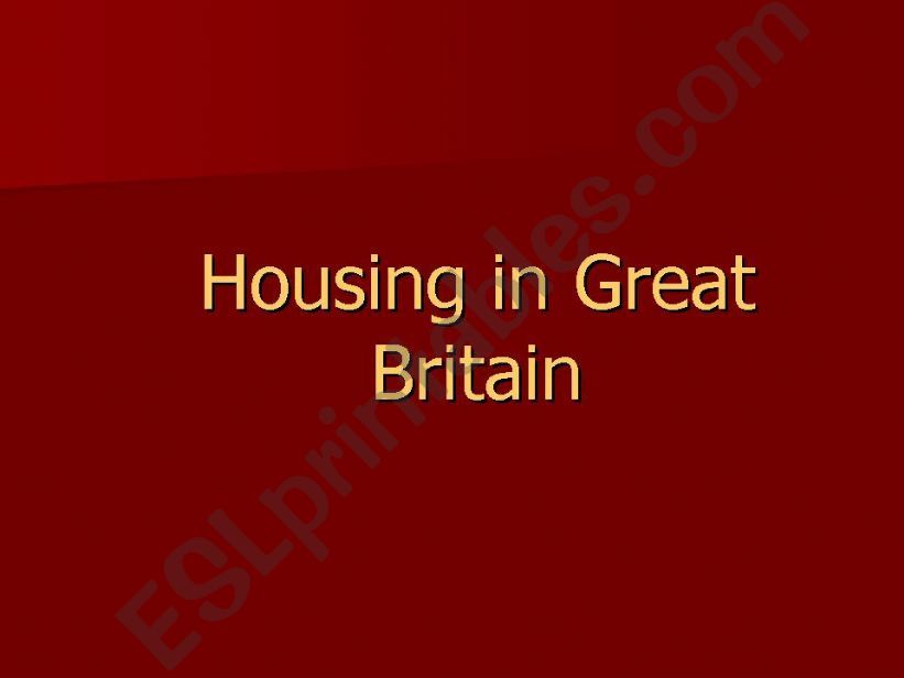 Housing in Great Britain powerpoint