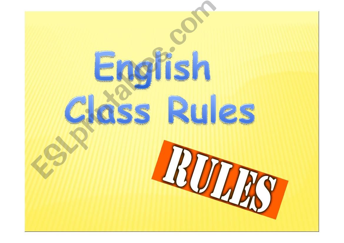 English Class Rules powerpoint