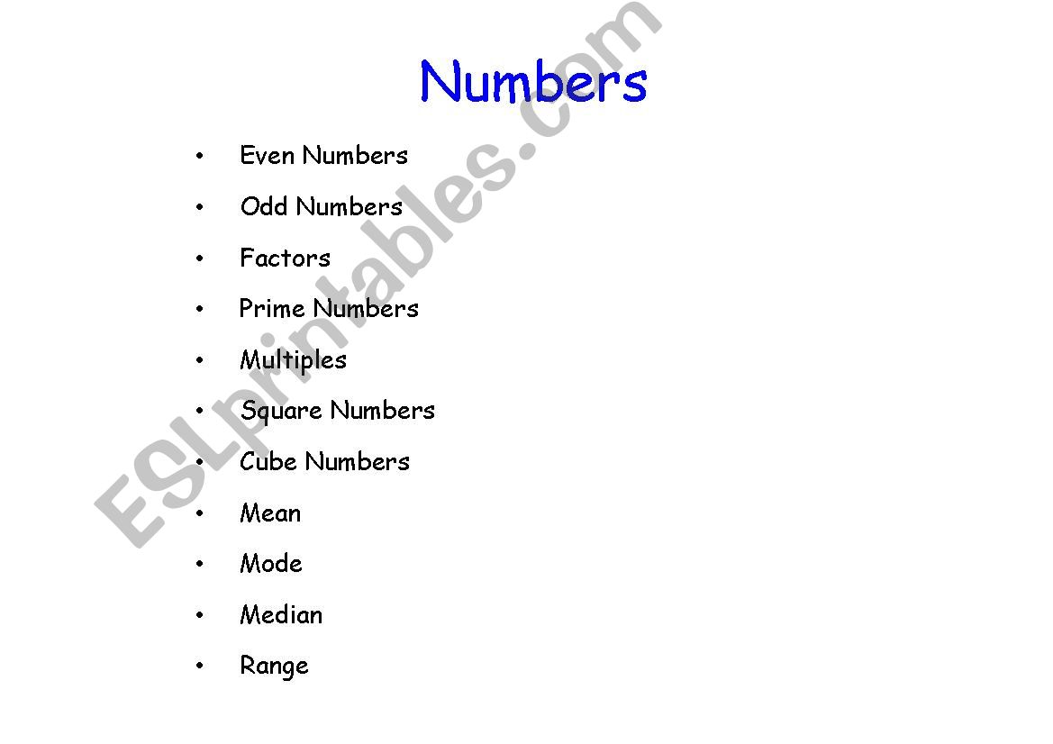 Numbers - Even odd Factor and Prime (P1)