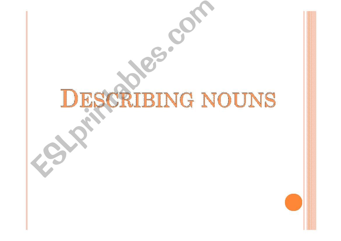 Describing Nouns powerpoint