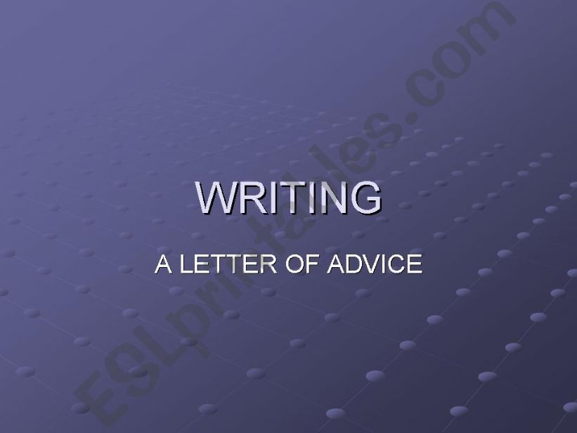 Letter of Advice powerpoint
