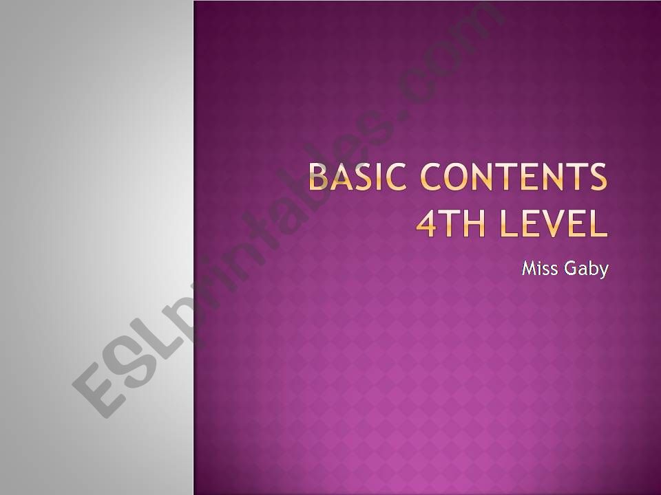Basic contents powerpoint