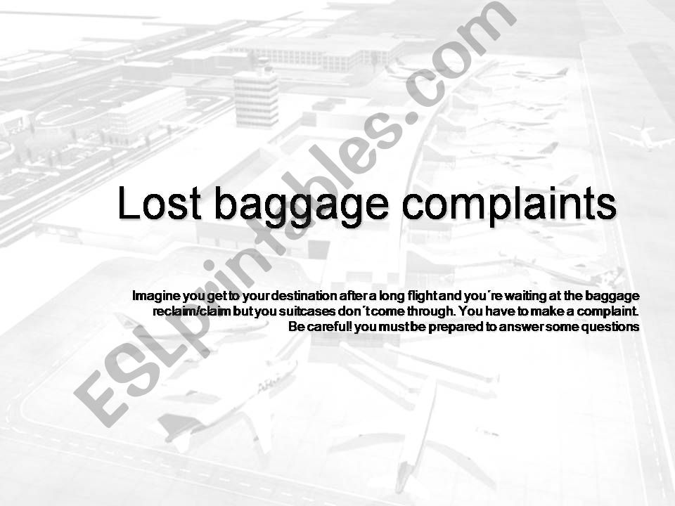 Airport, lost baggage: complaints