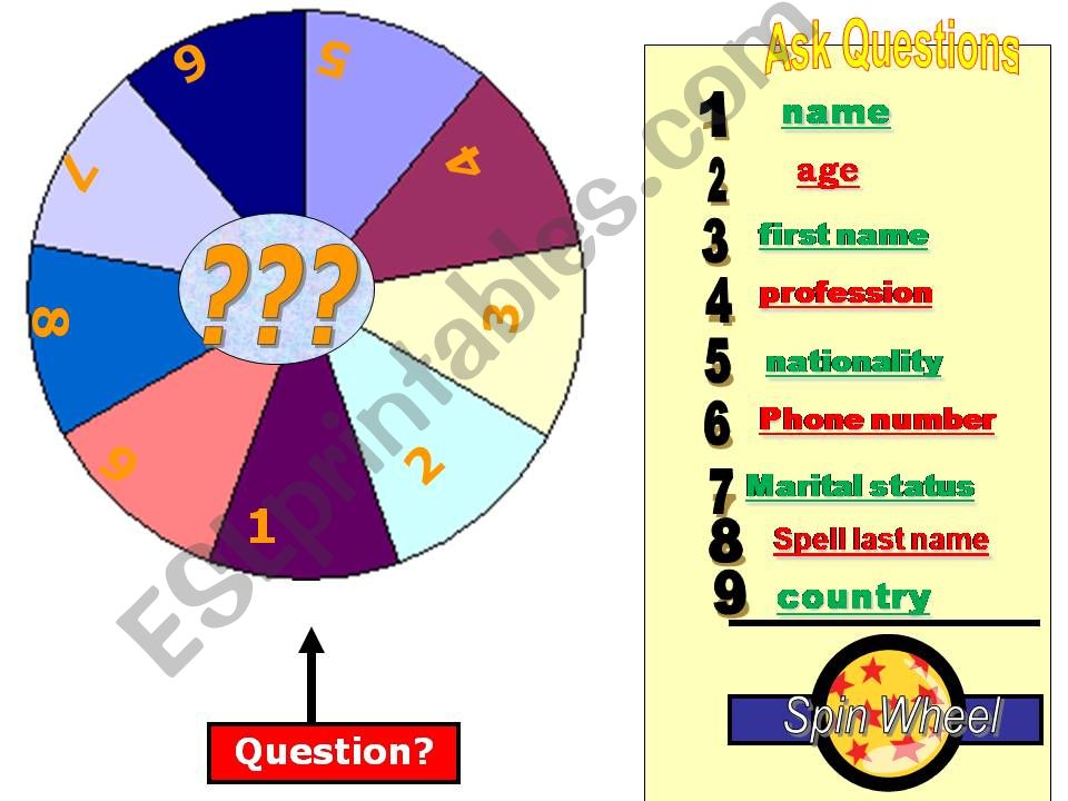 Personal Questions powerpoint