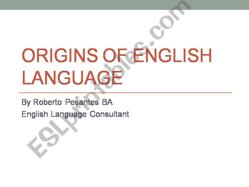 ORIGINS OF ENGLISH LANGUAGE powerpoint