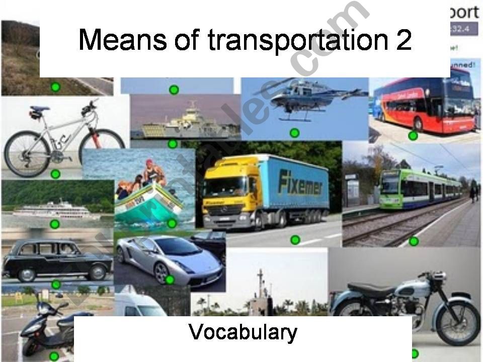 Means of transportation powerpoint