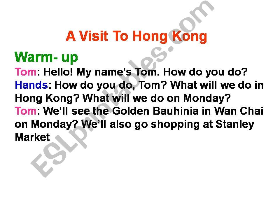 A VISIT TI HONG KONG powerpoint