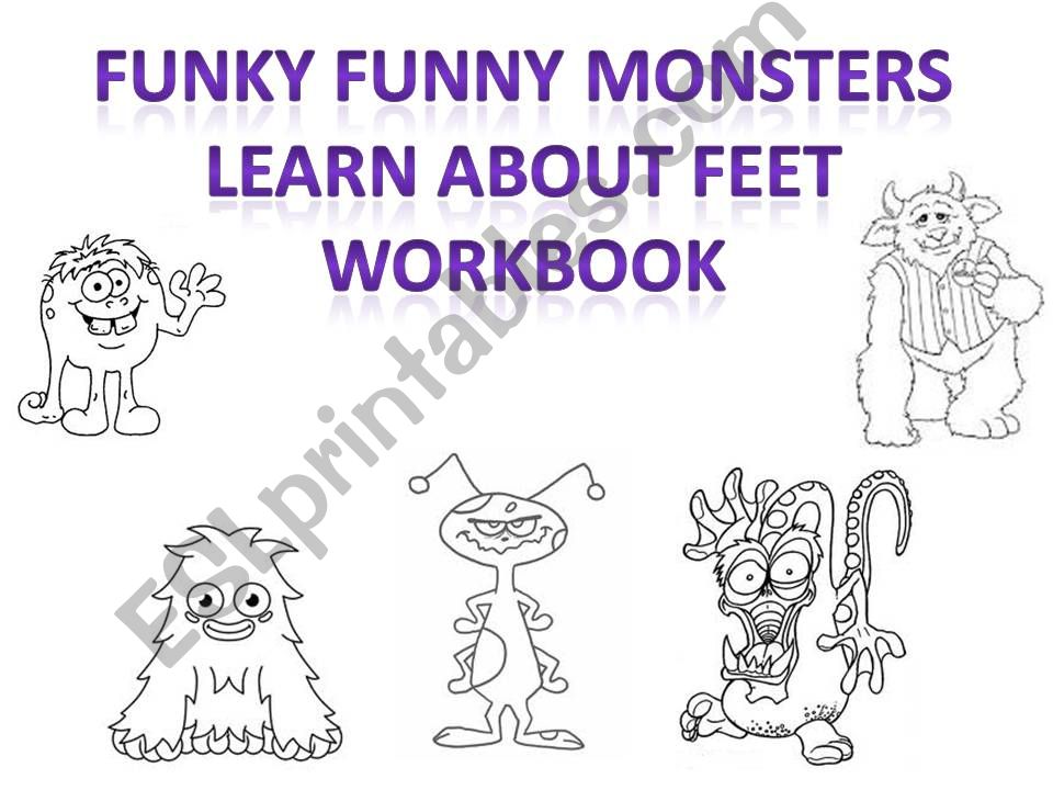 Funky Funny Monsters learn about feet workbook