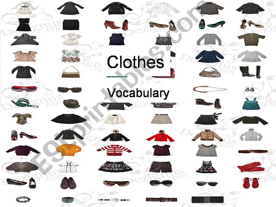 Clothes vocabulary part 1 powerpoint