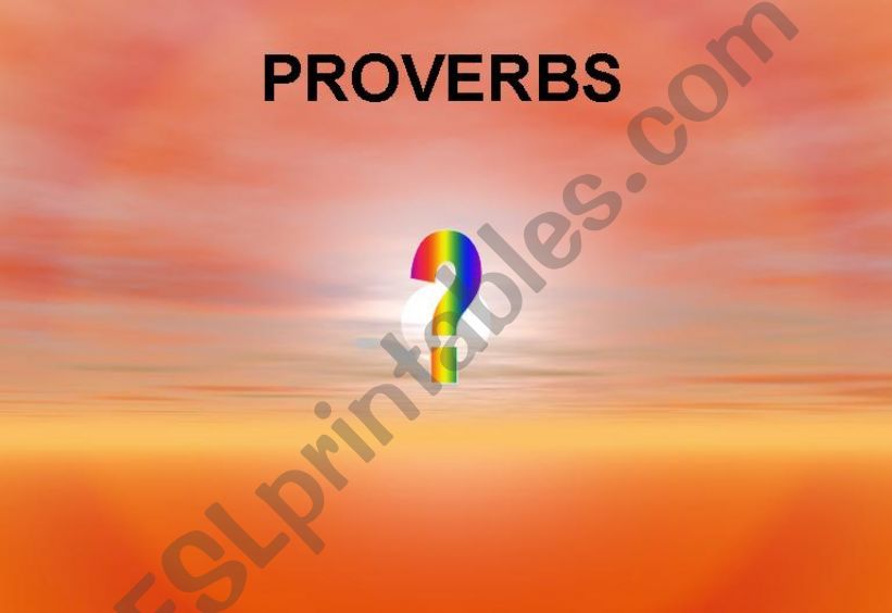 Game: English Proverbs powerpoint