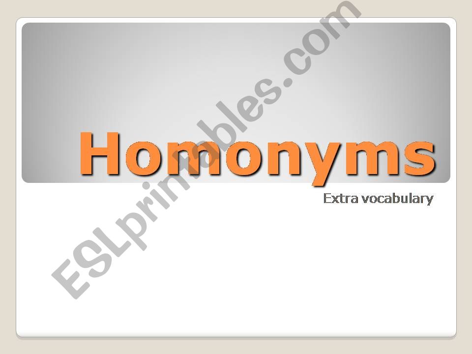 Homonyms powerpoint