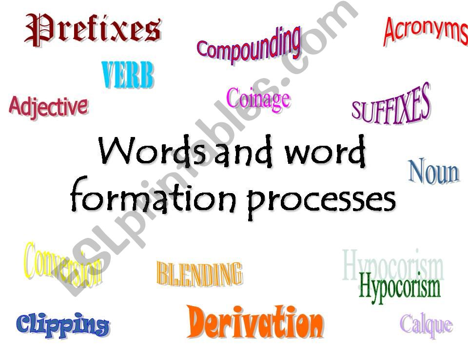 Words and word formation processes