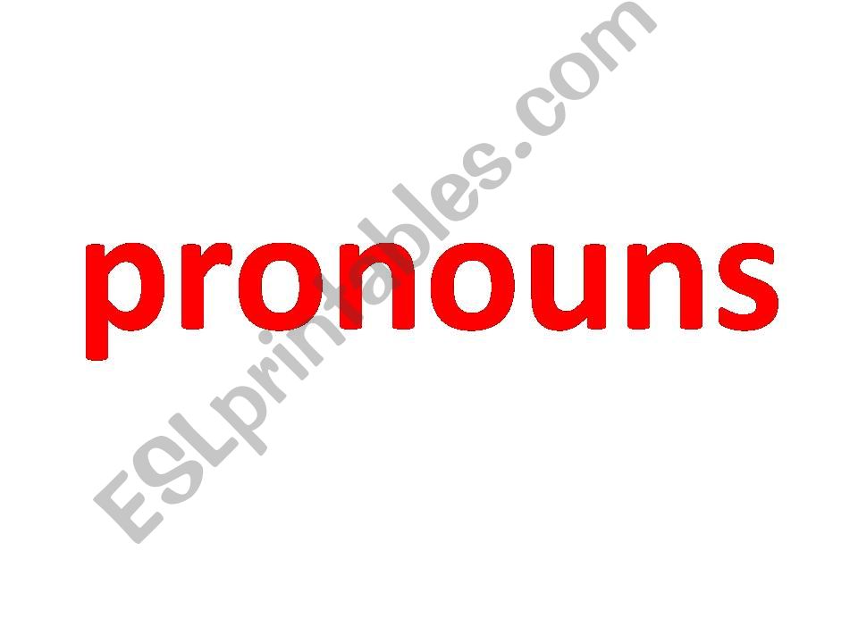 Personal pronouns (with sound)