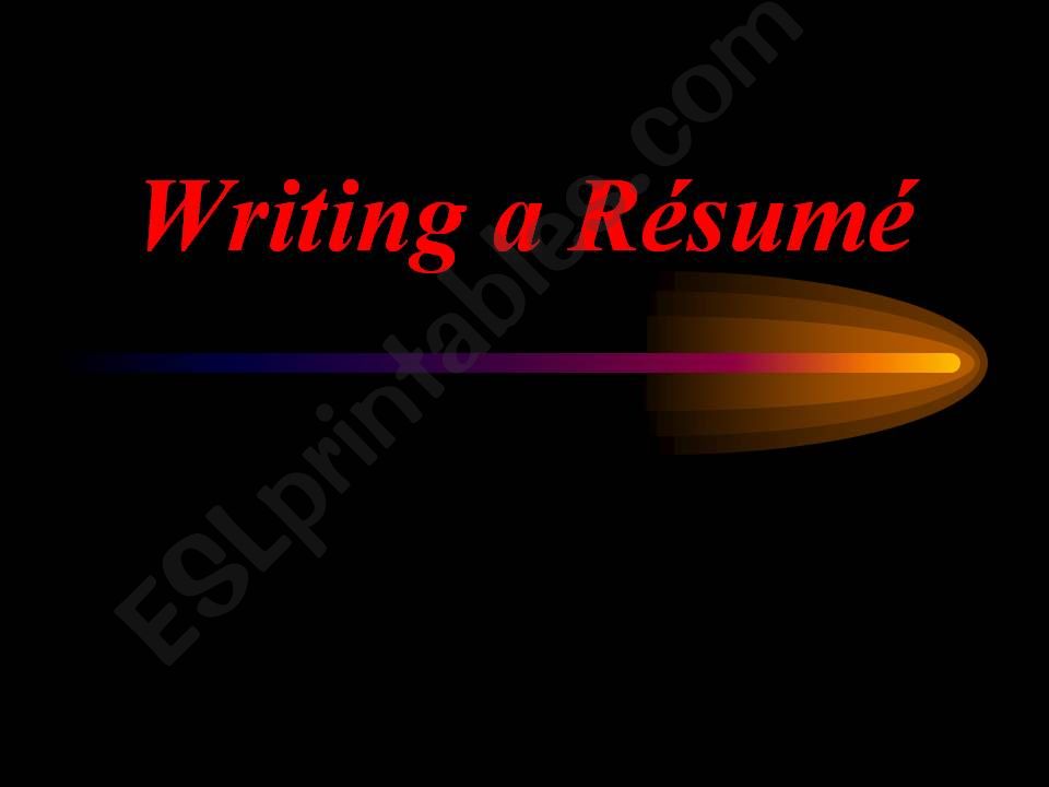 Brief introduction on writing resume