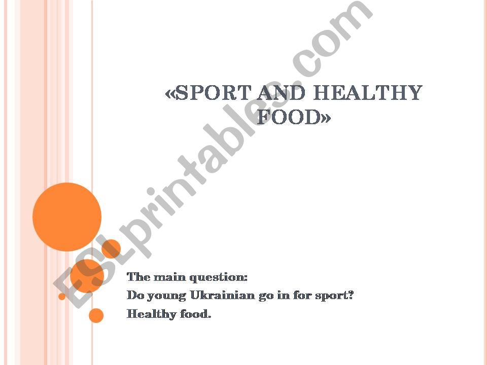Sport and healthy food powerpoint