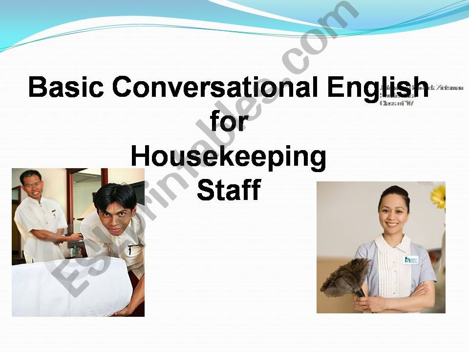Basic English for Housekeeping Stuff