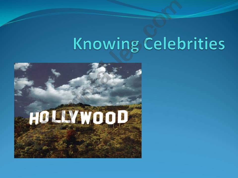 Knowing Celebrities powerpoint