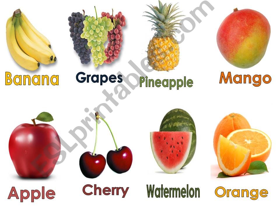 Fruits Flashcards powerpoint