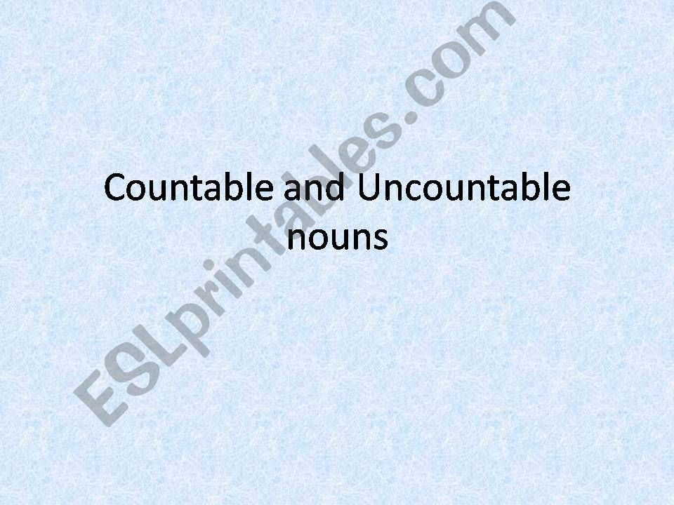 COUNT AND NON-COUNT NOUNS powerpoint