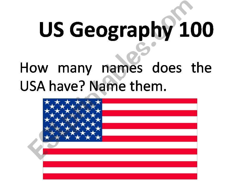 the USA geography  powerpoint