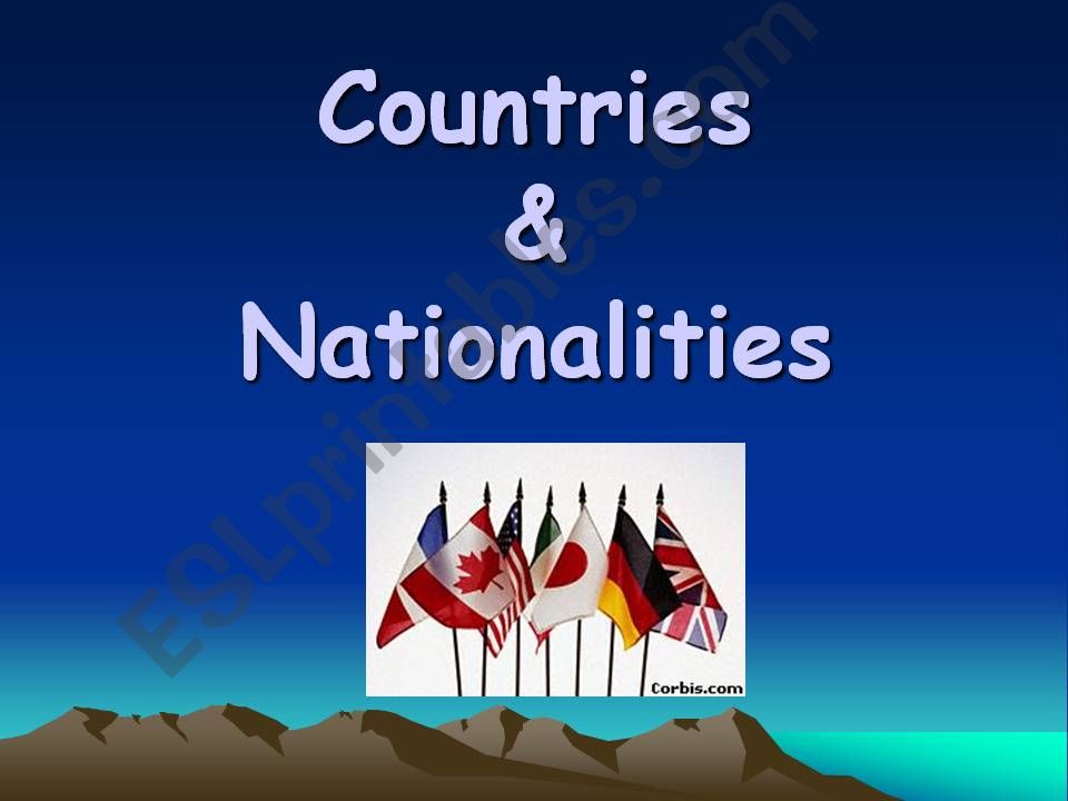 Countries and Nationalities powerpoint