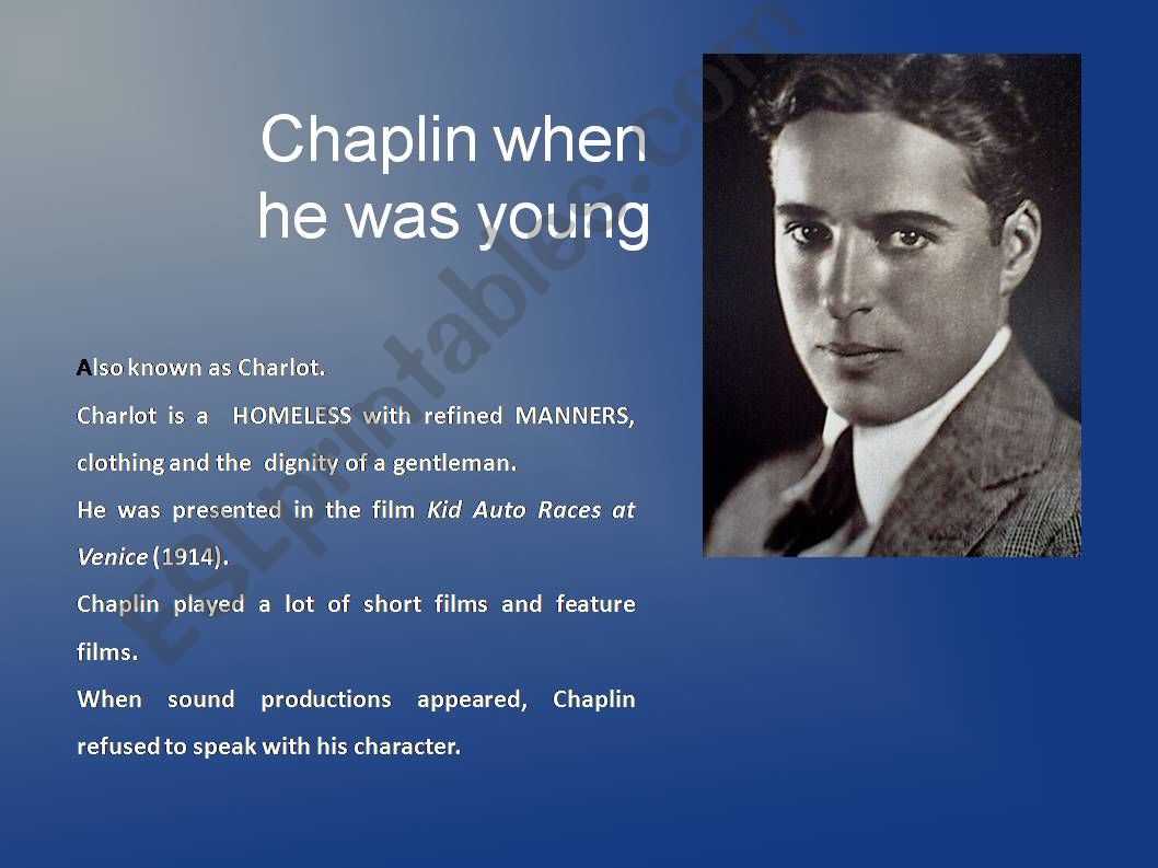 CHARLES CHAPLIN-SECOND PART powerpoint
