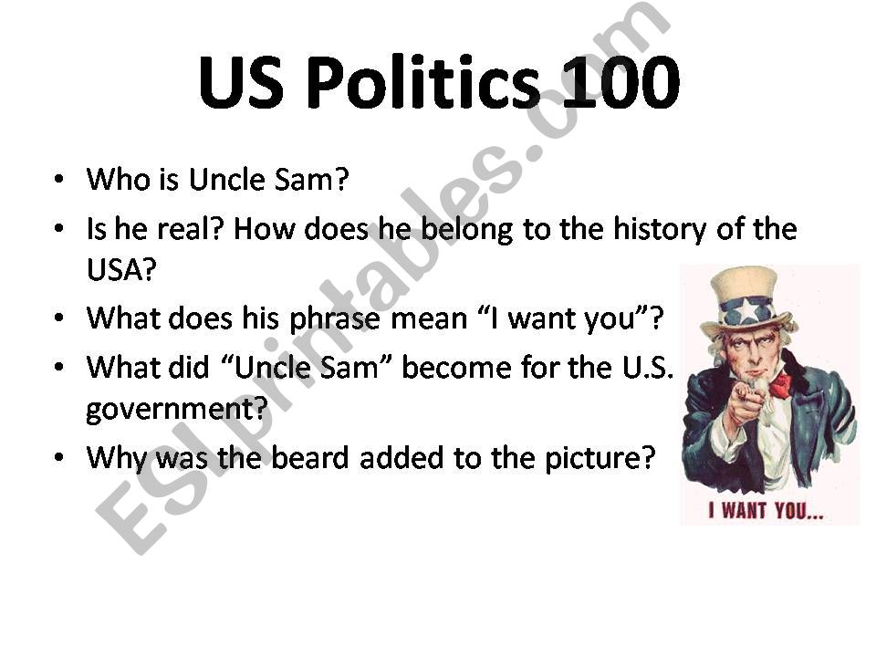 Politics the USA powerpoint