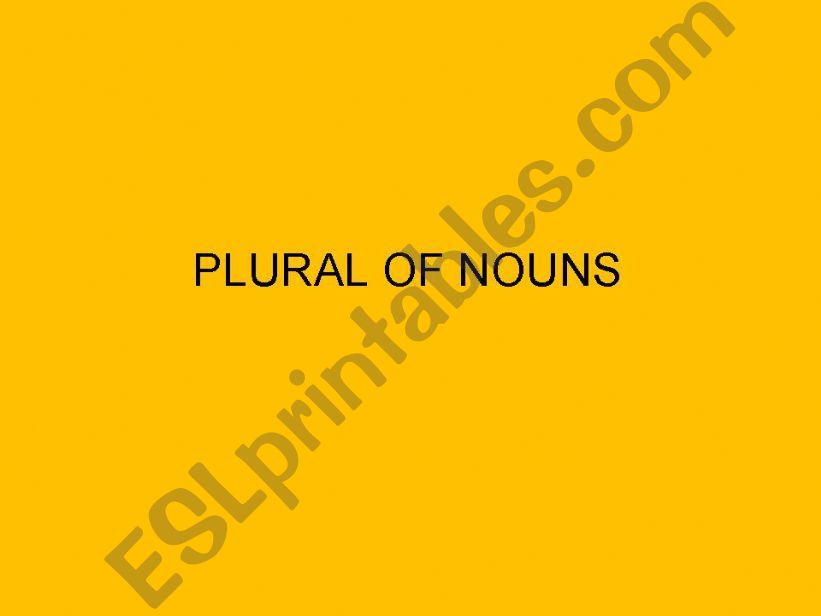 Plural of nouns powerpoint