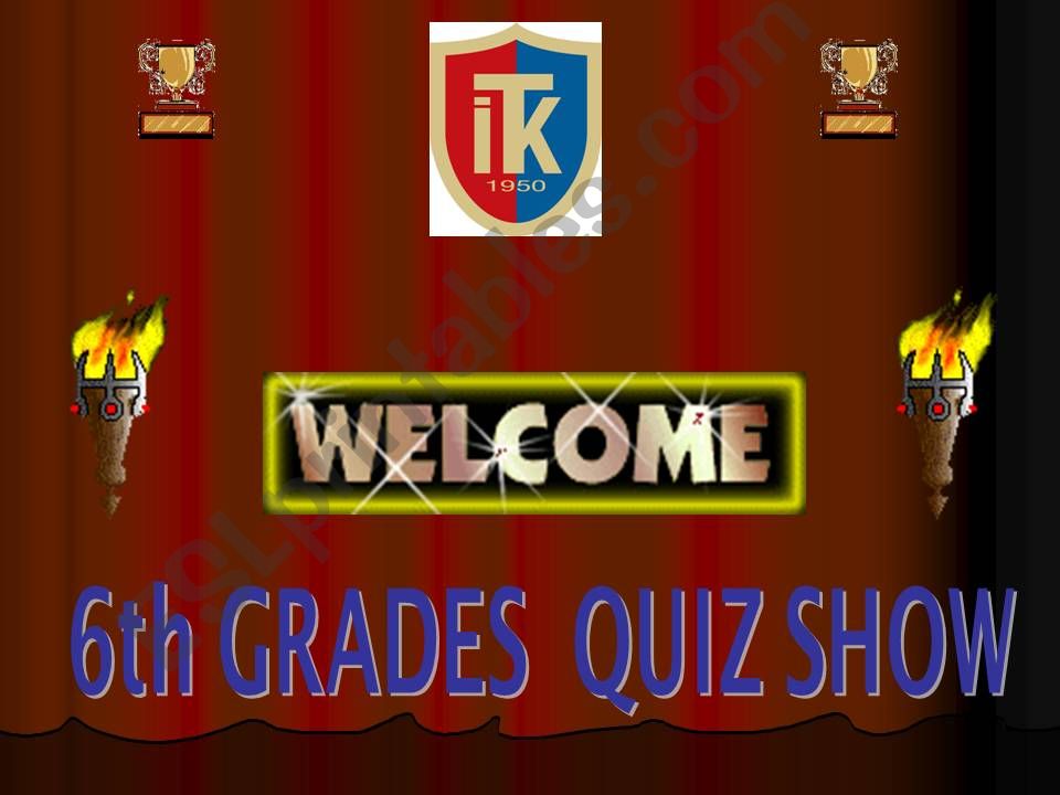 quiz show for the 6th grades powerpoint