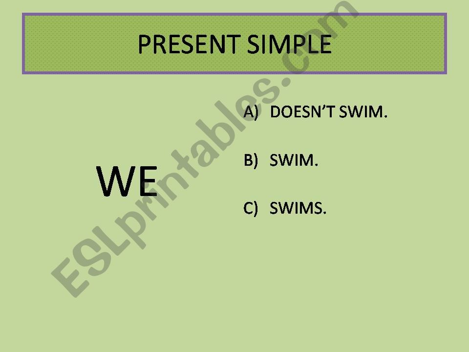 Present Simple Quiz powerpoint