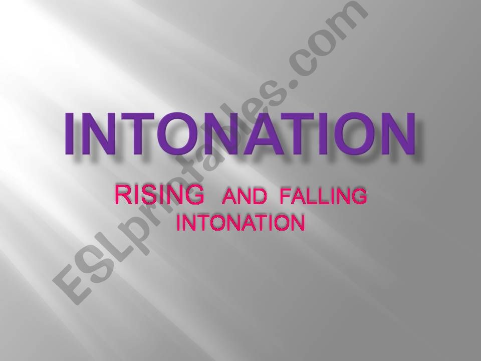 Intonation powerpoint